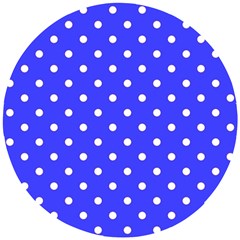 1950 Purple Blue White Dots Wooden Puzzle Round