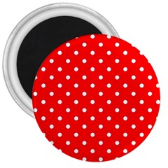 1950 Red White Dots 3  Magnets by SomethingForEveryone