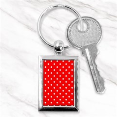 1950 Red White Dots Key Chain (rectangle) by SomethingForEveryone