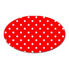 1950 Red White Dots Oval Magnet by SomethingForEveryone