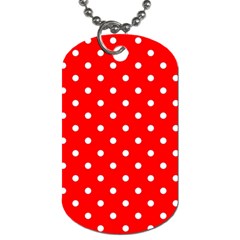 1950 Red White Dots Dog Tag (one Side) by SomethingForEveryone