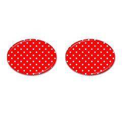 1950 Red White Dots Cufflinks (oval) by SomethingForEveryone