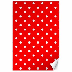 1950 Red White Dots Canvas 24  X 36  by SomethingForEveryone