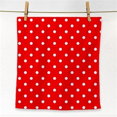 1950 Red White Dots Face Towel by SomethingForEveryone