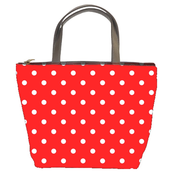 1950 Red White Dots Bucket Bag