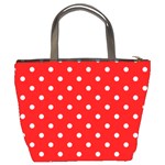 1950 Red White Dots Bucket Bag Back