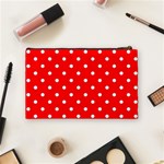 1950 Red White Dots Cosmetic Bag (Medium) Back