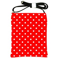 1950 Red White Dots Shoulder Sling Bag by SomethingForEveryone