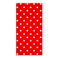 1950 Red White Dots Shower Curtain 36  X 72  (stall)  by SomethingForEveryone