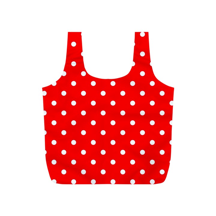 1950 Red White Dots Full Print Recycle Bag (S)