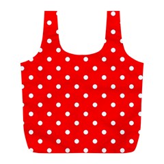 1950 Red White Dots Full Print Recycle Bag (l) by SomethingForEveryone