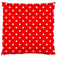 1950 Red White Dots Standard Flano Cushion Case (two Sides) by SomethingForEveryone