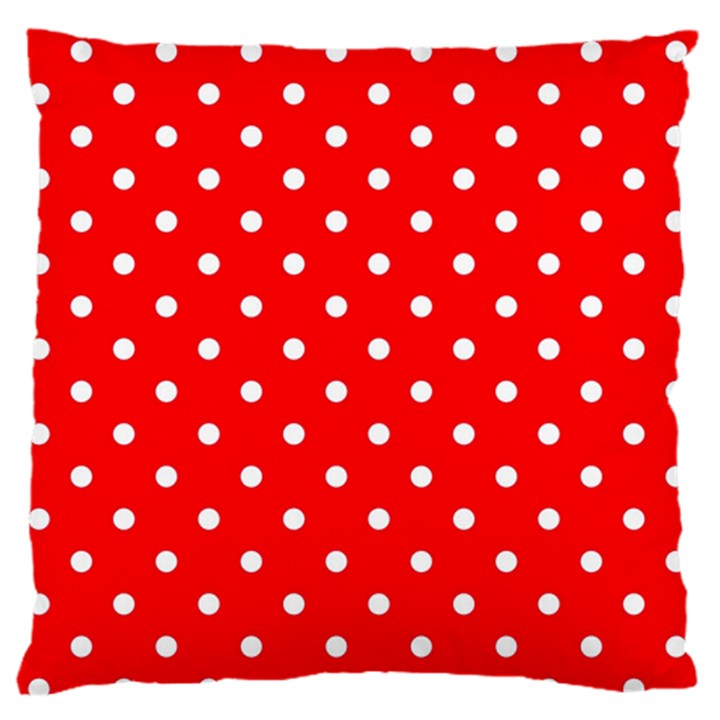 1950 Red White Dots Standard Flano Cushion Case (Two Sides)