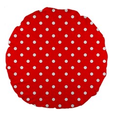 1950 Red White Dots Large 18  Premium Flano Round Cushions by SomethingForEveryone