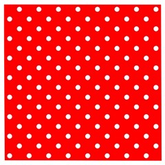 1950 Red White Dots Wooden Puzzle Square by SomethingForEveryone