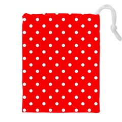 1950 Red White Dots Drawstring Pouch (4xl) by SomethingForEveryone