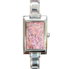 Flowing Petals Rectangle Italian Charm Watch by kaleidomarblingart