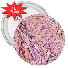 Flowing Petals 3  Buttons (10 Pack)  by kaleidomarblingart