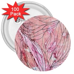 Flowing Petals 3  Buttons (100 Pack)  by kaleidomarblingart