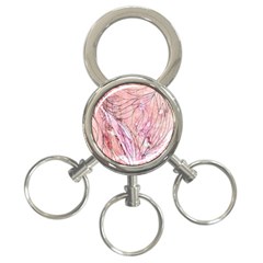 Flowing Petals 3-ring Key Chain by kaleidomarblingart