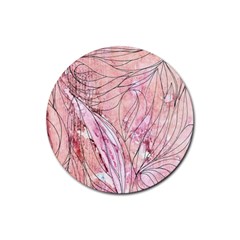 Flowing Petals Rubber Coaster (round)  by kaleidomarblingart