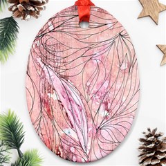 Flowing Petals Oval Ornament (two Sides) by kaleidomarblingart