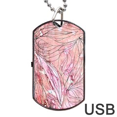 Flowing Petals Dog Tag Usb Flash (one Side) by kaleidomarblingart