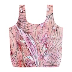 Flowing Petals Full Print Recycle Bag (l) by kaleidomarblingart