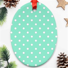 1950 Sea Foam Green White Dots Ornament (oval) by SomethingForEveryone