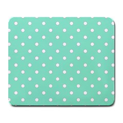 1950 Sea Foam Green White Dots Large Mousepads