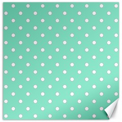 1950 Sea Foam Green White Dots Canvas 12  X 12  by SomethingForEveryone