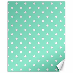 1950 Sea Foam Green White Dots Canvas 16  X 20  by SomethingForEveryone