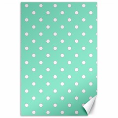 1950 Sea Foam Green White Dots Canvas 24  X 36  by SomethingForEveryone