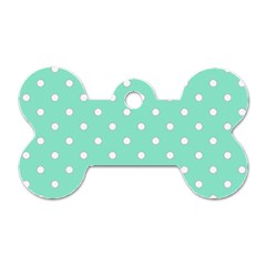 1950 Sea Foam Green White Dots Dog Tag Bone (two Sides) by SomethingForEveryone