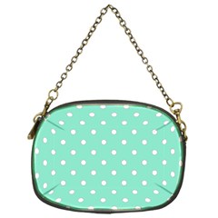 1950 Sea Foam Green White Dots Chain Purse (one Side) by SomethingForEveryone