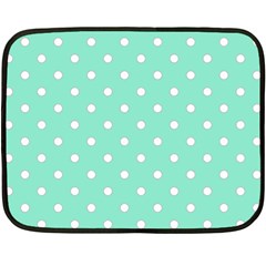 1950 Sea Foam Green White Dots Double Sided Fleece Blanket (mini)  by SomethingForEveryone