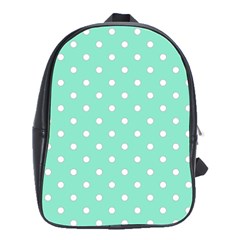 1950 Sea Foam Green White Dots School Bag (large) by SomethingForEveryone