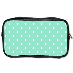 1950 Sea Foam Green White Dots Toiletries Bag (one Side) by SomethingForEveryone