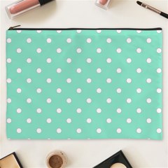 1950 Sea Foam Green White Dots Cosmetic Bag (xxxl) by SomethingForEveryone