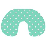 1950 Sea Foam Green White Dots Travel Neck Pillow Back