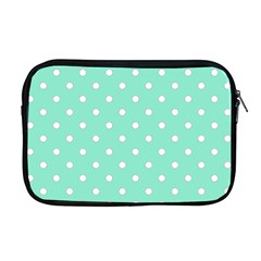 1950 Sea Foam Green White Dots Apple Macbook Pro 17  Zipper Case by SomethingForEveryone