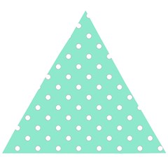 1950 Sea Foam Green White Dots Wooden Puzzle Triangle by SomethingForEveryone