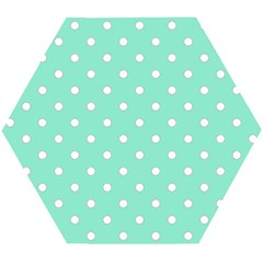 1950 Sea Foam Green White Dots Wooden Puzzle Hexagon by SomethingForEveryone