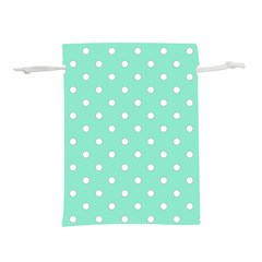 1950 Sea Foam Green White Dots Lightweight Drawstring Pouch (s) by SomethingForEveryone