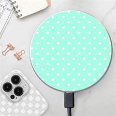 1950 Sea Foam Green White Dots Wireless Charger