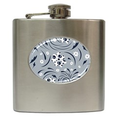 Folk Flowers Pattern Floral Surface Hip Flask (6 Oz) by Eskimos