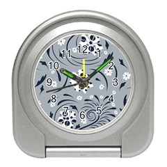 Folk Flowers Pattern Floral Surface Travel Alarm Clock by Eskimos