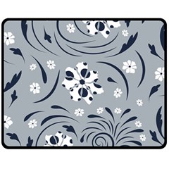 Folk Flowers Pattern Floral Surface Fleece Blanket (medium)  by Eskimos