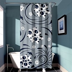 Folk Flowers Pattern Floral Surface Shower Curtain 36  X 72  (stall)  by Eskimos