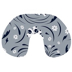 Folk Flowers Pattern Floral Surface Travel Neck Pillow by Eskimos